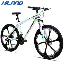 Load image into Gallery viewer, HILAND 26 inch 21 Speed Aluminum Alloy Suspension Fork Bicycle Double Disc Brake Mountain Bike and Free Gift Fenders
