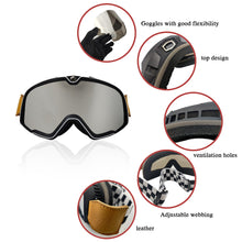 Load image into Gallery viewer, Retro Motorcycle Goggles Ski Glasses Motocross Sunglasses Wide Vision MTB ATV Goggles Cafe Racer Chopper Cycling Racing

