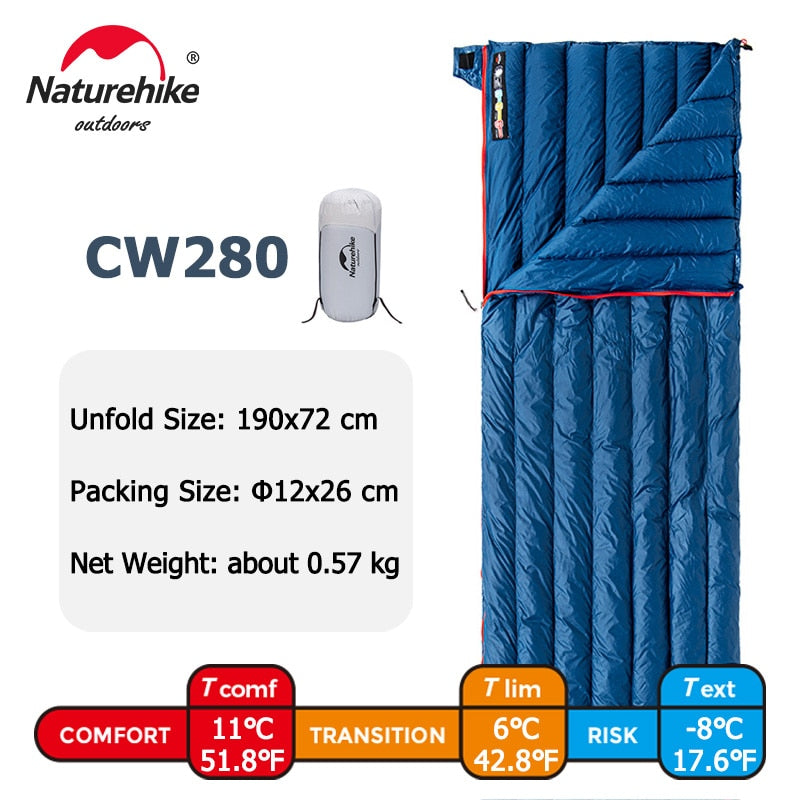 Naturehike cw280 Sleeping Bag Nature hike CWM400 Camping Ultralight Sleeping Bag Winter Goose Down Waterproof Sleeping Bags