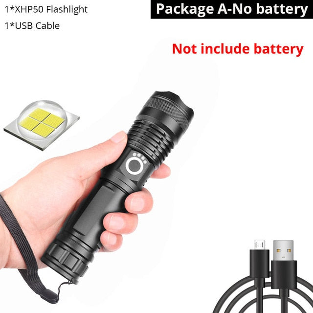 ZK30 10000 Lumen Rechargeable Tactical Flashlight