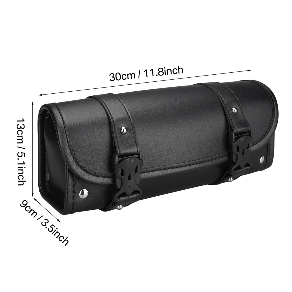 Motorcycle Bag Saddlebags PU Leather Front Fork Tail Tool Bag Luggage For Harley Chopper Bobber Cruiser Sportster XL 883 1200