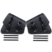 Load image into Gallery viewer, Motorcycle Saddlebags Side Tool Bag PU Leather Luggage Saddle Bag Pouch Black Universal
